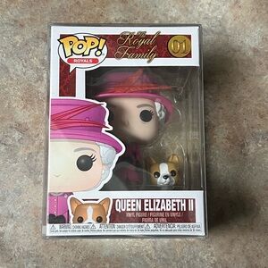 Funko Queen Elizabeth II Vinyl Figure - Pink Hat and Coat with Corgi Companion
